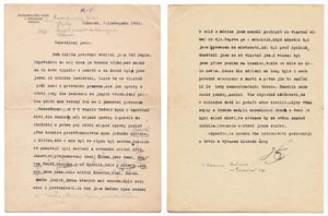 Dopis propuštěného vězně Gulagu J. Adamce otci jeho spoluvězně Antonína Vodseďálka, který se návratu domů nedočkal a zemřel o deset let později 9. 2. 1943 v Uchtižemlagu.