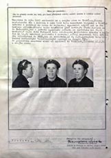 Dokument z protokolu o repatriaci Margity Harangozové do ČSSR v roce 1955. Do Sovětského svazu byla zavlečena v roce 1945 na nucenou práci