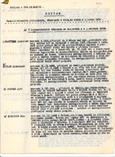 Первая страница одного из списков чехословацких граждан, находящихся в заключении в СССР, ежегодно составлявшегося чехословацким министерством иностранных дел