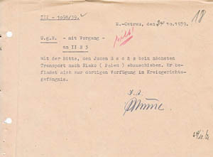 Ostravská židovská obec nezvládala dodat požadovaný počet deportovaných, nacisté tak do transportu zařadili i vězně židovského původu z Brna, Prahy a z dalších míst protektorátu.