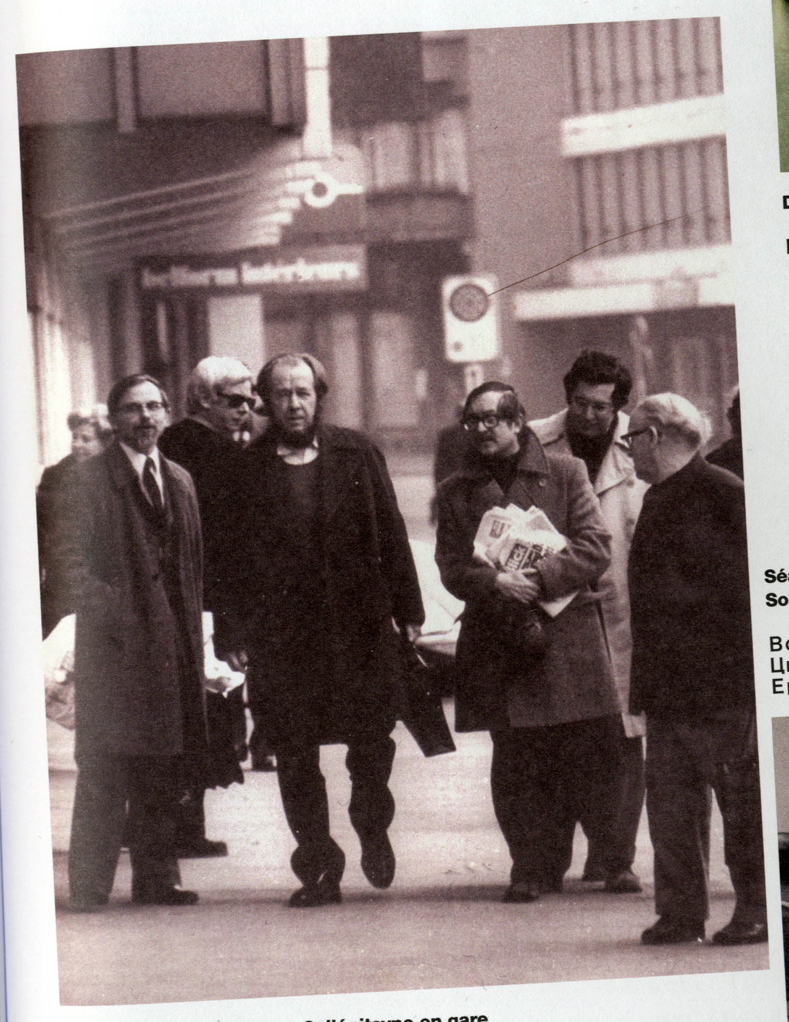 Francouzský nakladatel Nikita Struve (vlevo) během prvního setkání s A. Solženicynem pár dnů po jeho vypuzení ze Sovětského svazu, Curych, únor 1974. Foto: soukromý archív YMCA-Press/Editeurs Réunis