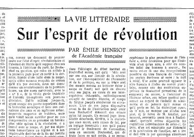Jeden z mála objektivních článků o Koestlerově knize od spisovatele Emila Henriota. Vyšel pod názvem O duchu revoluce v deníku Le Monde, 7. března 1946. Zdroj: CEFRES Praha/cechoslovacivgulagu.cz