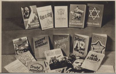 Válečná prezentace české protibolševické a antisemitské literatury, Pestrý týden 18.3.1944 Zdroj: NK/cechoslovacivgulagu.cz