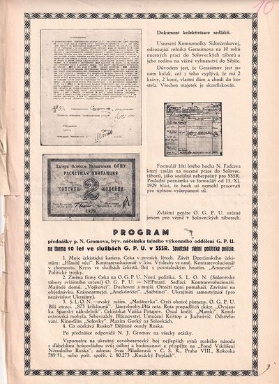 Pozvánka na besedu s N. Kiselevem v Hradci Králové. Zdroj: cechoslovacivgulagu.cz